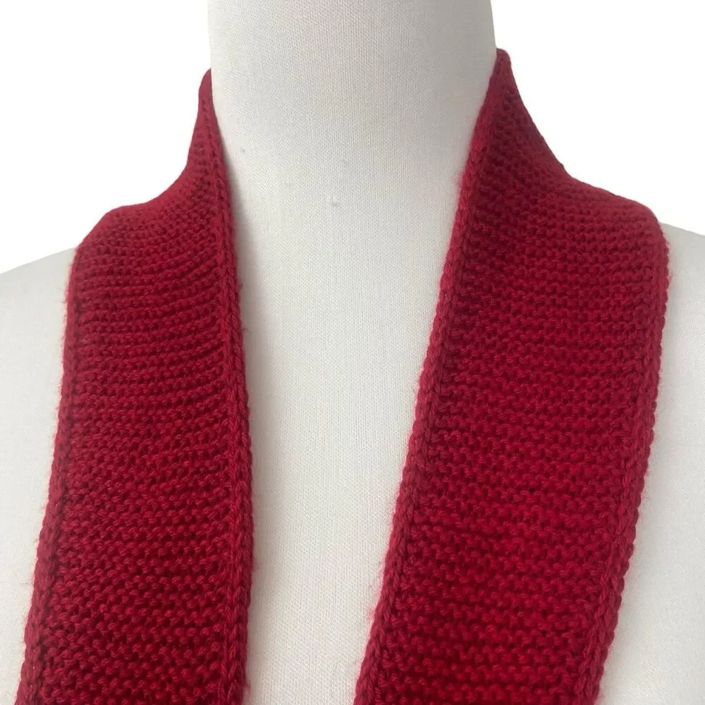 Sophie Scarf Deep Red Cashmere Gift Ready Neck Warmer Handknit Women Neckerchief